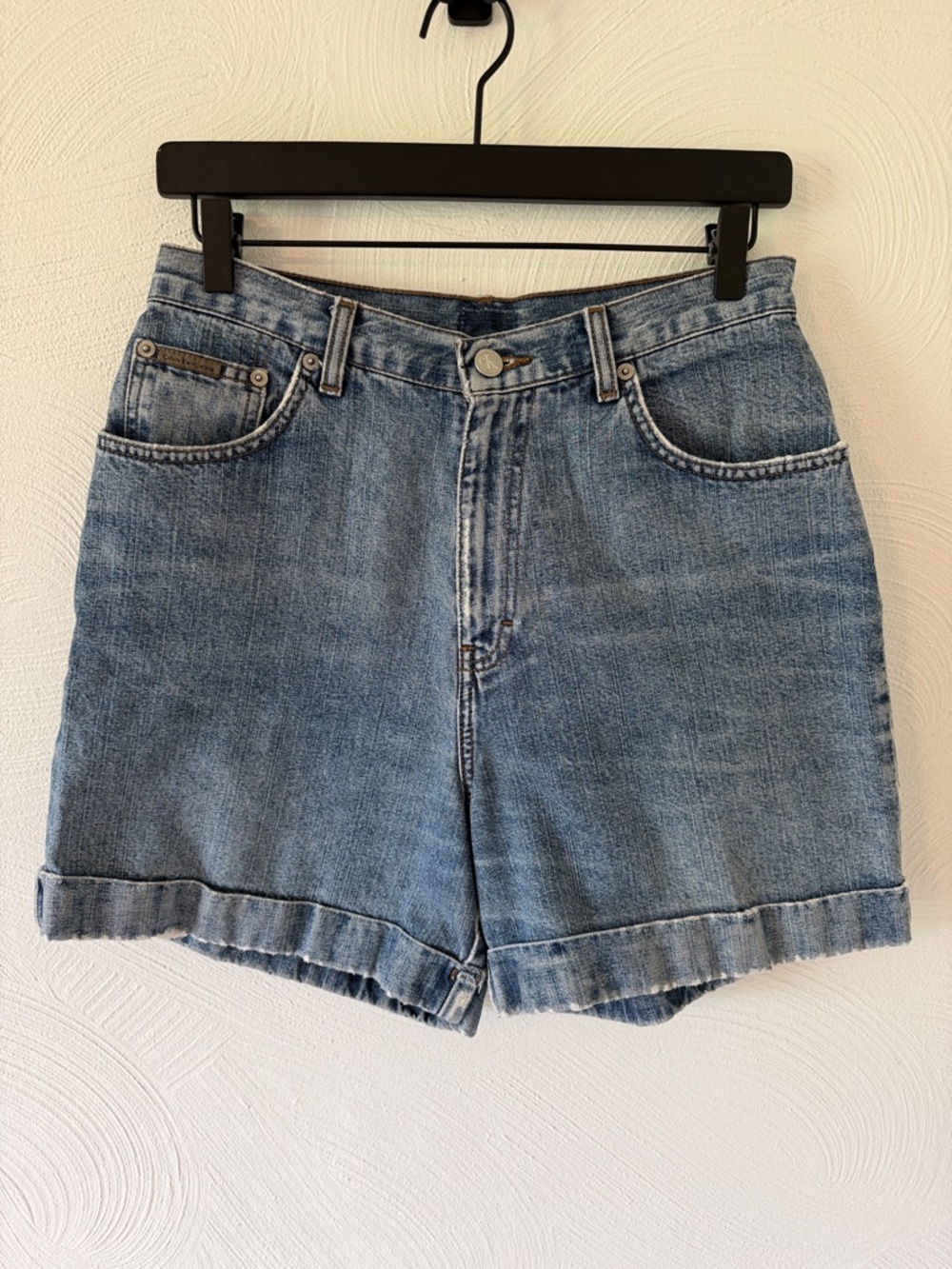 Vintage 90’s CK Calvin Klein High Rise Cuffed Denim Shorts.  Size 10.